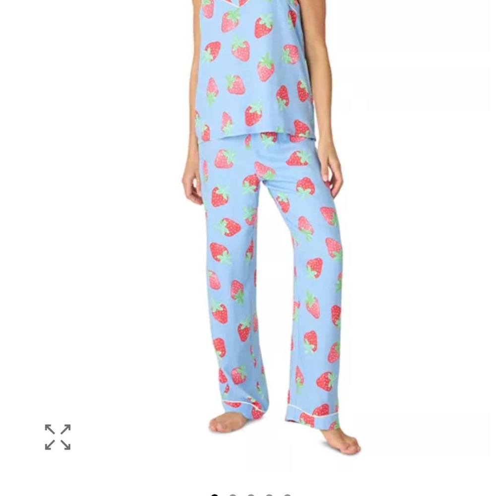 P.J. Salvage Strawberry Print Blue Pajama Set